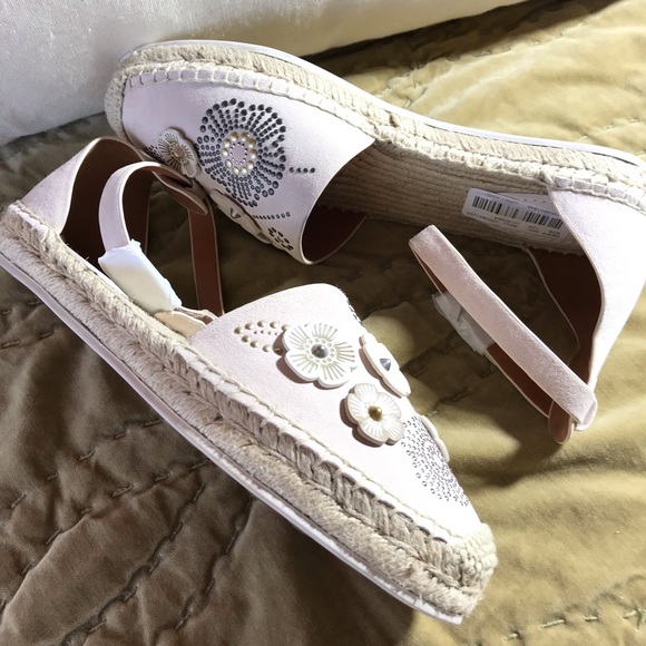 Coach Ankle Strap Astor Espadrille Tea Rose Rivets - Picture 7 of 7